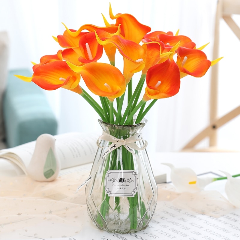 10 sztuk sztuczna kalla lilia bukiet ślubny dla nowożeńców głowice sztuczne kwiaty ślub strona główna dekoracja kwiatowa