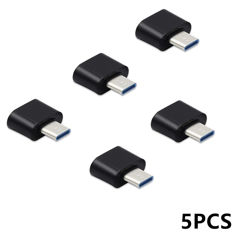 Usb 3.0 Type-C Otg Kabel Adapter Type C Usb-C Otg Converter Voor Telefoon Samsung Muis Toetsenbord usb Schijf Flash: 5PCS Black