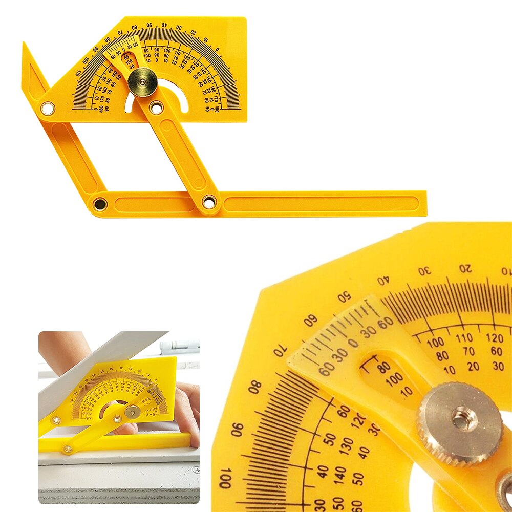 Protractor Angle Measurement Engineer 0-180 Degree Construction Work Cabinet Making Woodworking Engineer Use Plastic Tools