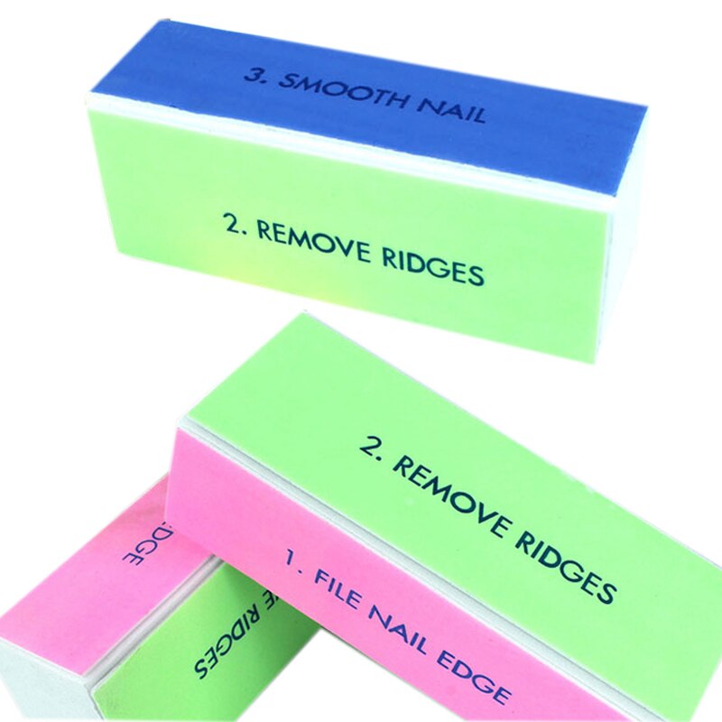 Svamp farverig flad terning neglepoleringsblokke neglebuffere fil polering slibning manicure værktøj neglekunst buffere slibeklods