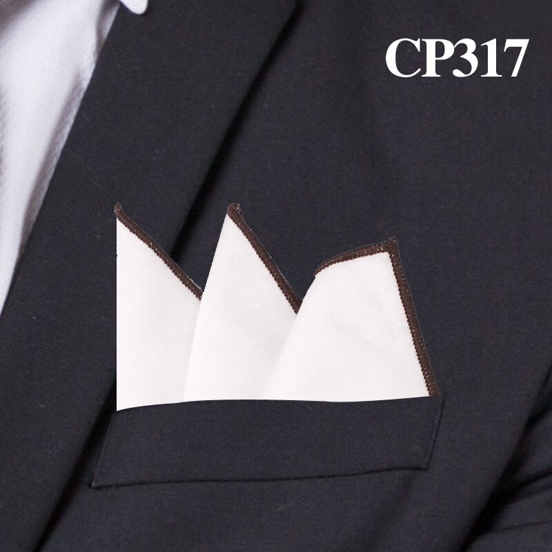 Bomuldslomme firkantet hvide jakkesæt hanky solide lommetørklæder fritidsjakke firkantet lommetørklæde håndklæder til fest: Cp317