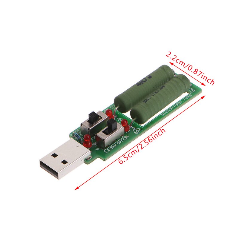 USB Tester Adjustable 3 Current 5V Resistance Tester Resistor Electronic Load w/Switch