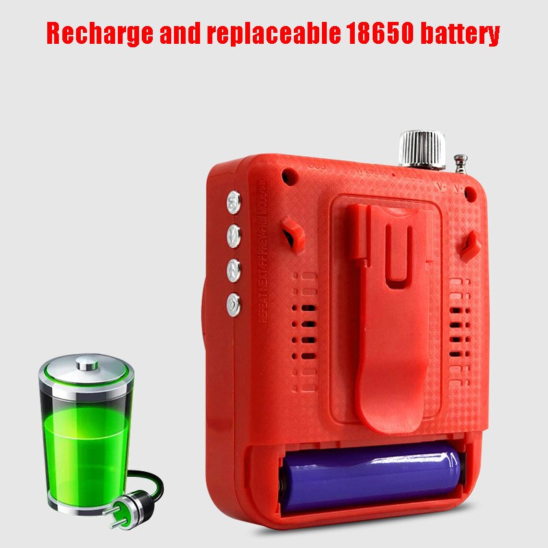 Portable Bluetooth Megaphone Speaker Wireless FM Radio Receiver USB TF Player AUX Function By 18650 Battery