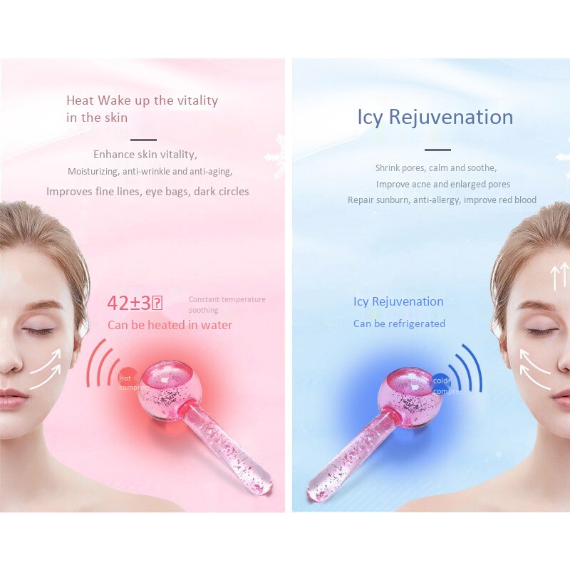 2 Stks/partij Beauty Ijshockey Energie Beauty Crystal Ball Facial Koeling Ijs Globes Water Wave Voor Gezicht En Eye Massage