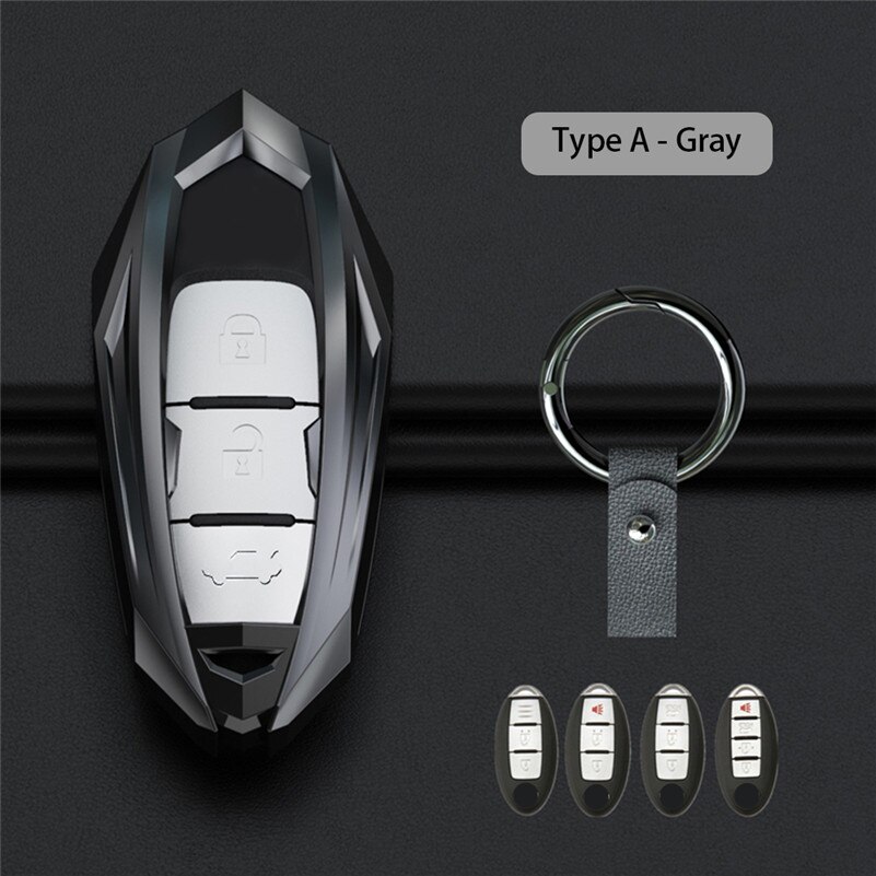 synke legering bil nøkkel sak dekke skall til nissan qashqai  j10 j 11 x- sti  t31 t32 sparke tiida veisøker murano Merk juke bil styling: Grå a