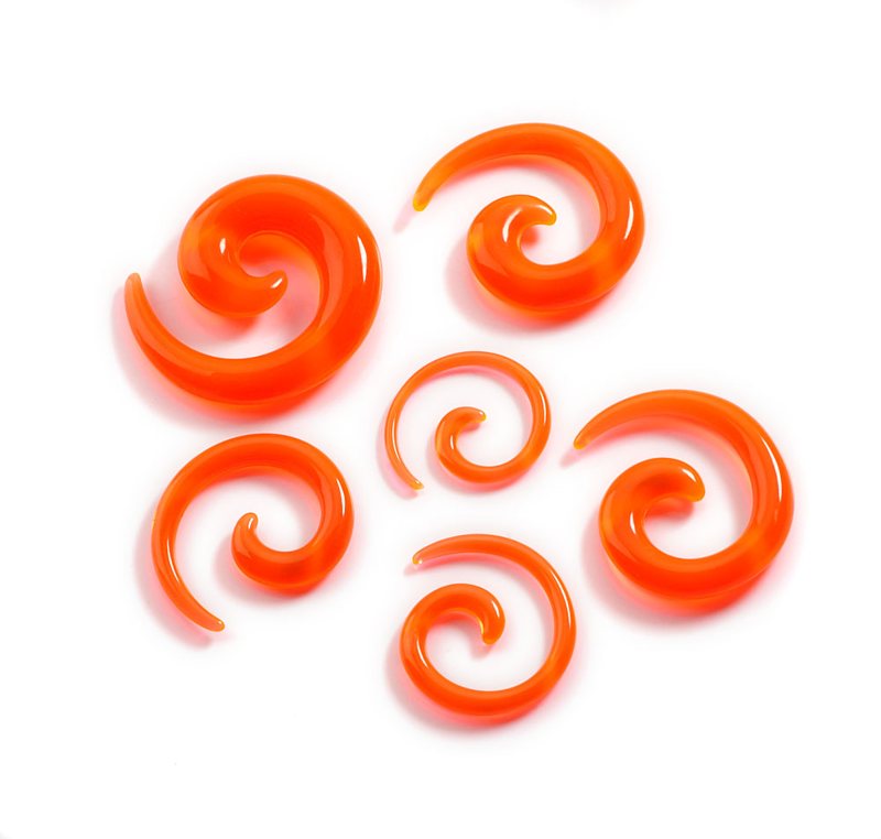 12 stücke Chic Spirale Ohr Taper Gauge Acryl Ohr Stecker Expander Bahre Flesh Tunnel Kit Piercing Körper Schmuck: Hellgelb Farbe