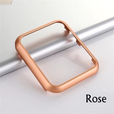 Luxury case for apple watch 6 apple watch case 44mm 40mm38mm 42mm Aluminum Metal protector bumper cover Apple watch series SE 5: rose-gold / 42mm