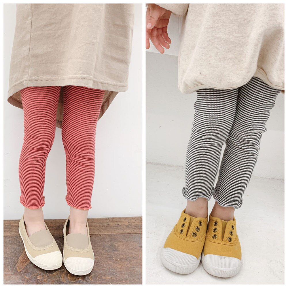 Leggings a righe stile coreano per bambina pantaloni moda primavera abiti Casual per bambini abbigliamento per bambina pantaloni da principessa