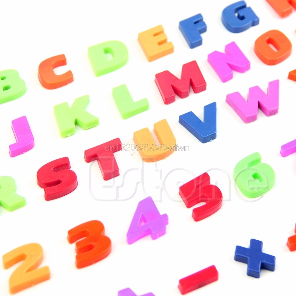 1 Set Magneten Onderwijs Alfabet Set Van 42 Kleurrijke Magnetische Koelkast Letters & Numbers # HC6U #