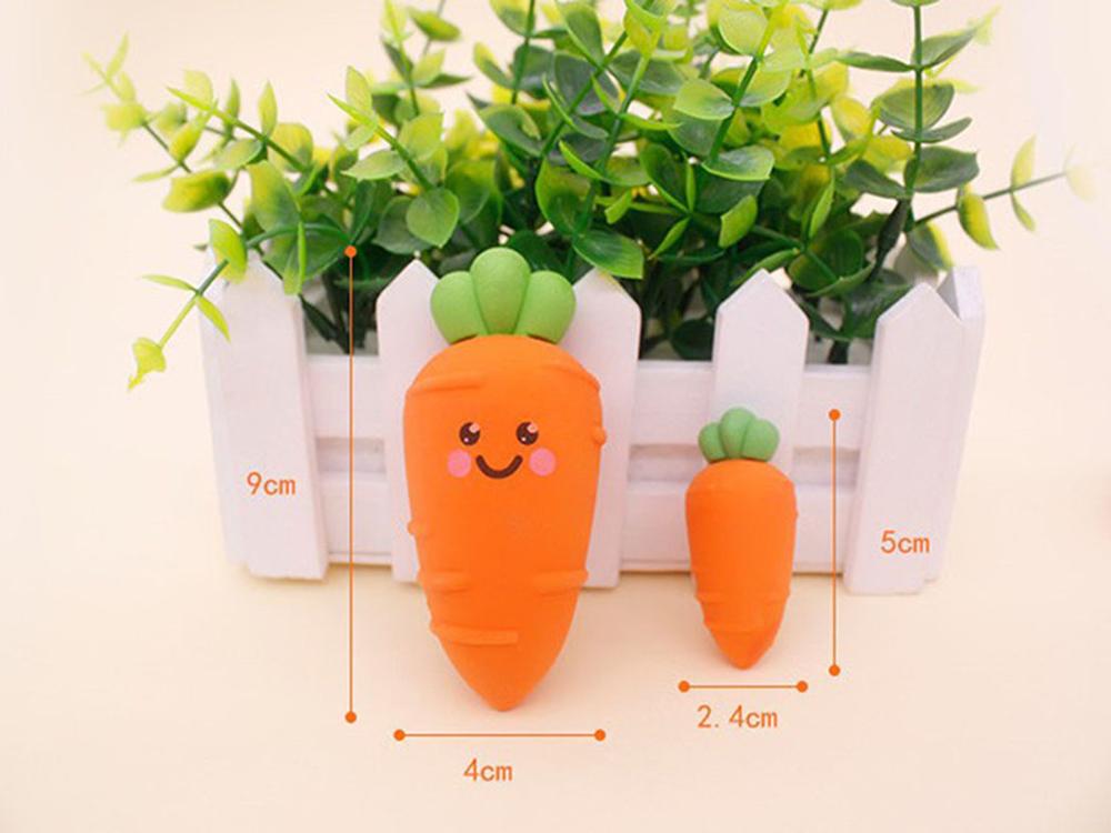 1Pack Children baby shy carrot eraser big eye cute carrot box rubber stationery school office supply