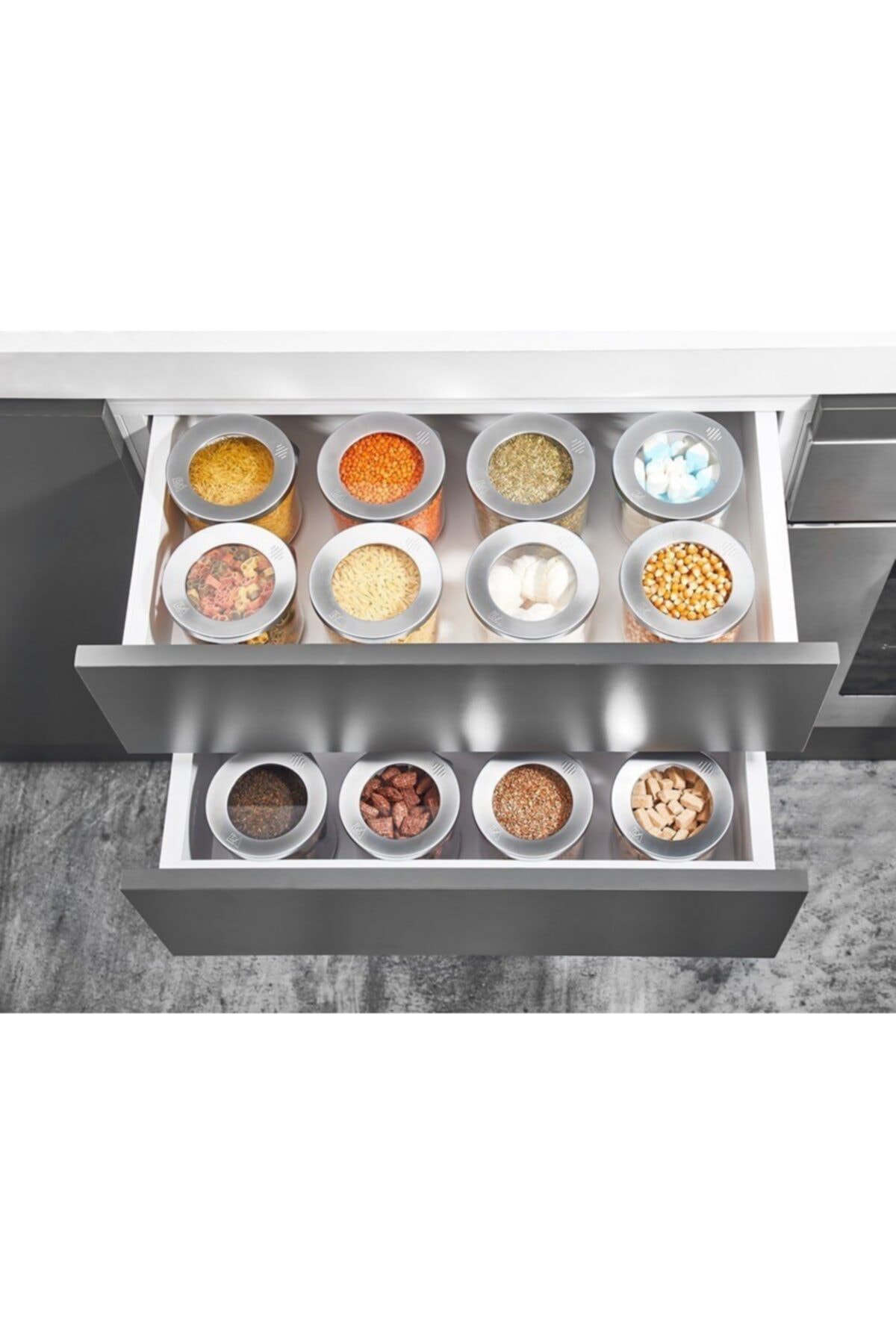 9 pc Storage Round Box Food Storage Set Organizer Kitchen &amp; Pantry
