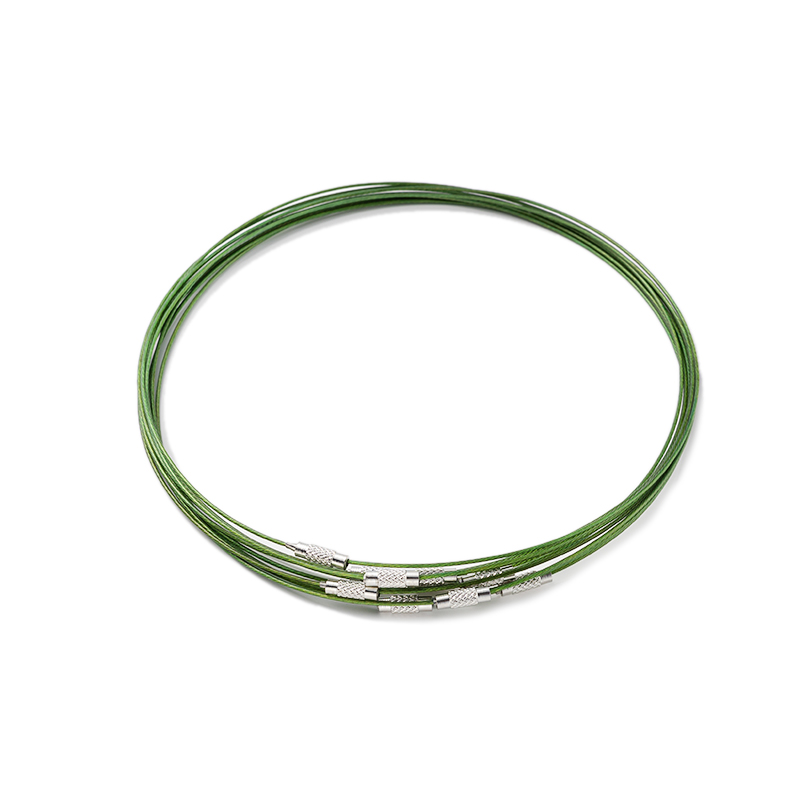 10pcs 46cm Stainless Steel Necklace Wire Cord Choker Chain with Brass Screw Clasp For DIY Jewelry Making Supplies Accessories: Navy
