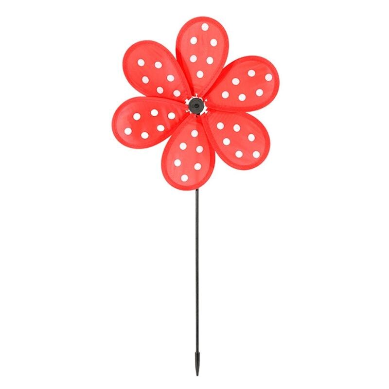 Colorful Dot Wind Spinners Lawn Pinwheels Windmill Party Pinwheel Wind Spinner f 1XCC: Red