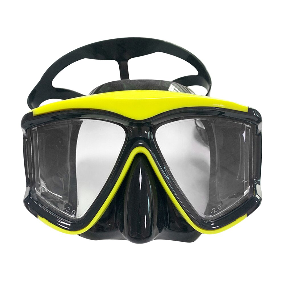 Underwater Scuba Diving Masks Snorkeling Breath Tube Set Adult Silicone Anti-Fog Goggles Glasses Swimming Pool Equipment: Yellow H