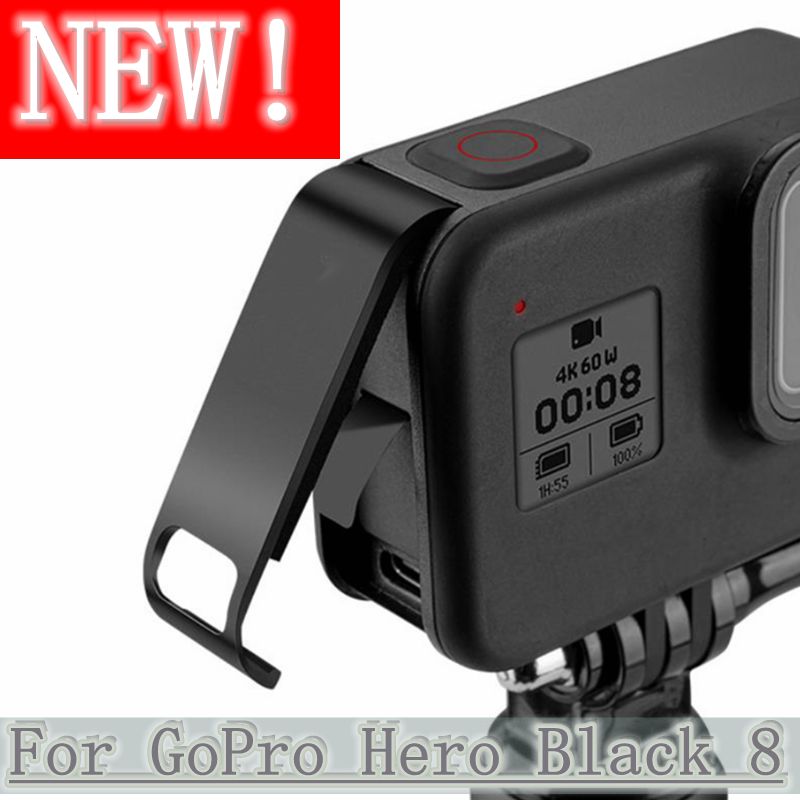 Udskiftning genopladeligt sidecover batterilåg dørcover til gopro hero black 8 action kamera tilbehør