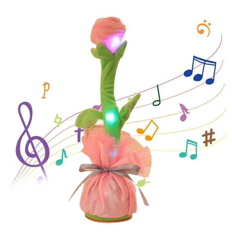 Tanzen Blume Spielzeug Sprechen Elektronische Plüsch Spielzeug Verdrehen Singen Tänzerin Reden Neuheit Lustige Musik Leucht: D