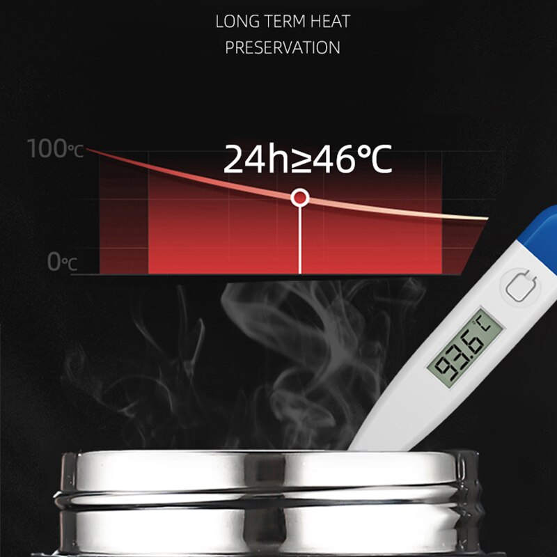 Rustfri stål termokande koldt vand kaffe mælk drink 24h holde temperaturen udendørs rejse kop 1000ml bærbar vakuum termokande