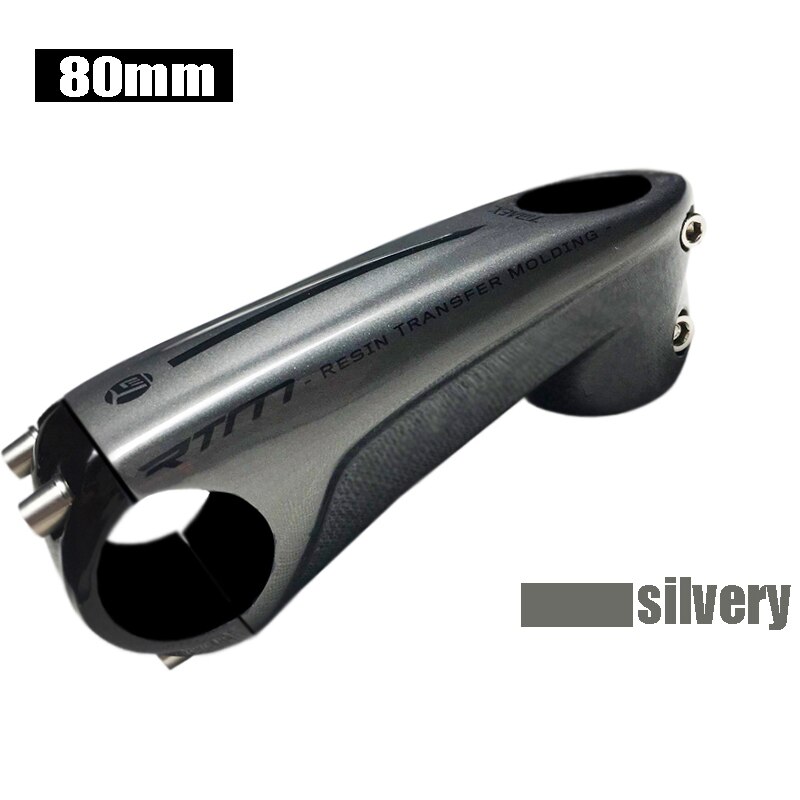 Carbon Stem Road Mountain Bike Stem Black-Red-White-Silver 80-110mm Black Matte Bicycle Stem MTB Road Bikes: Silver 80mm