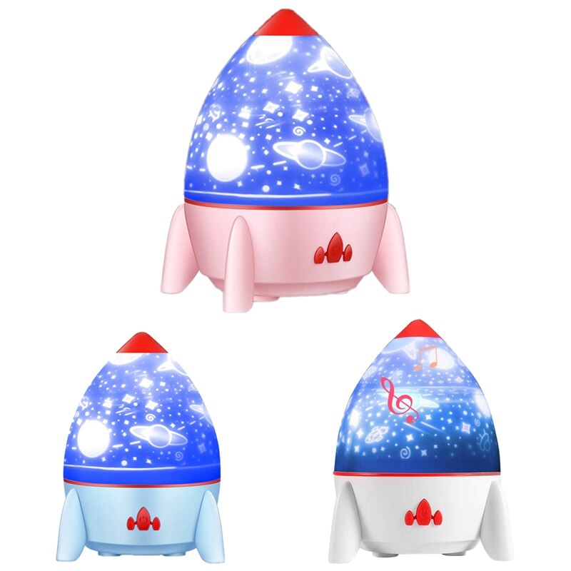 Children's Music Night Light Projector, 360 degree Rotating LED, USB Rechargeable Sleep Light,