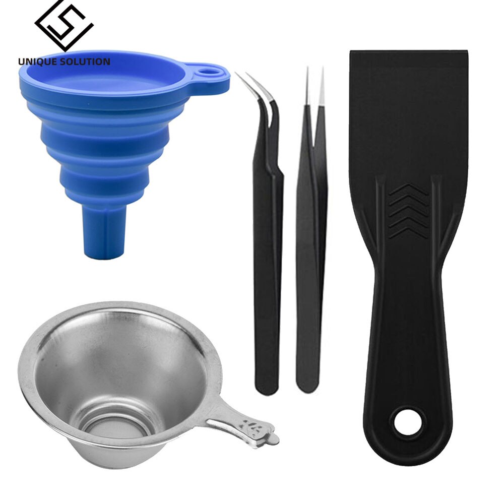 Metall UV Harz Filter Tasse + Silizium Trichter + 2 pinzette + SLA Harz Spezielle werkzeug schaufel für ANYCUBIC Photon DLP teile 3D Drucker teile: blue