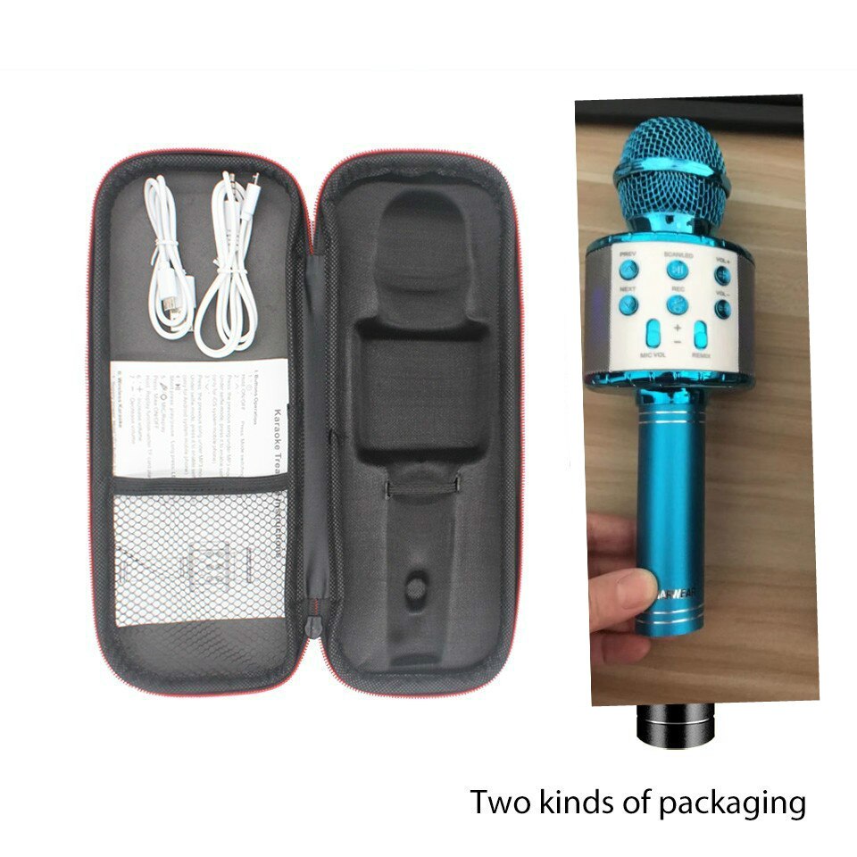 Ws858 L Wireless Karaoke Microphone Bluetooth Speaker Led Light Handheld Sing & Recording Portable KTV For IOS/Android Phone: Gray
