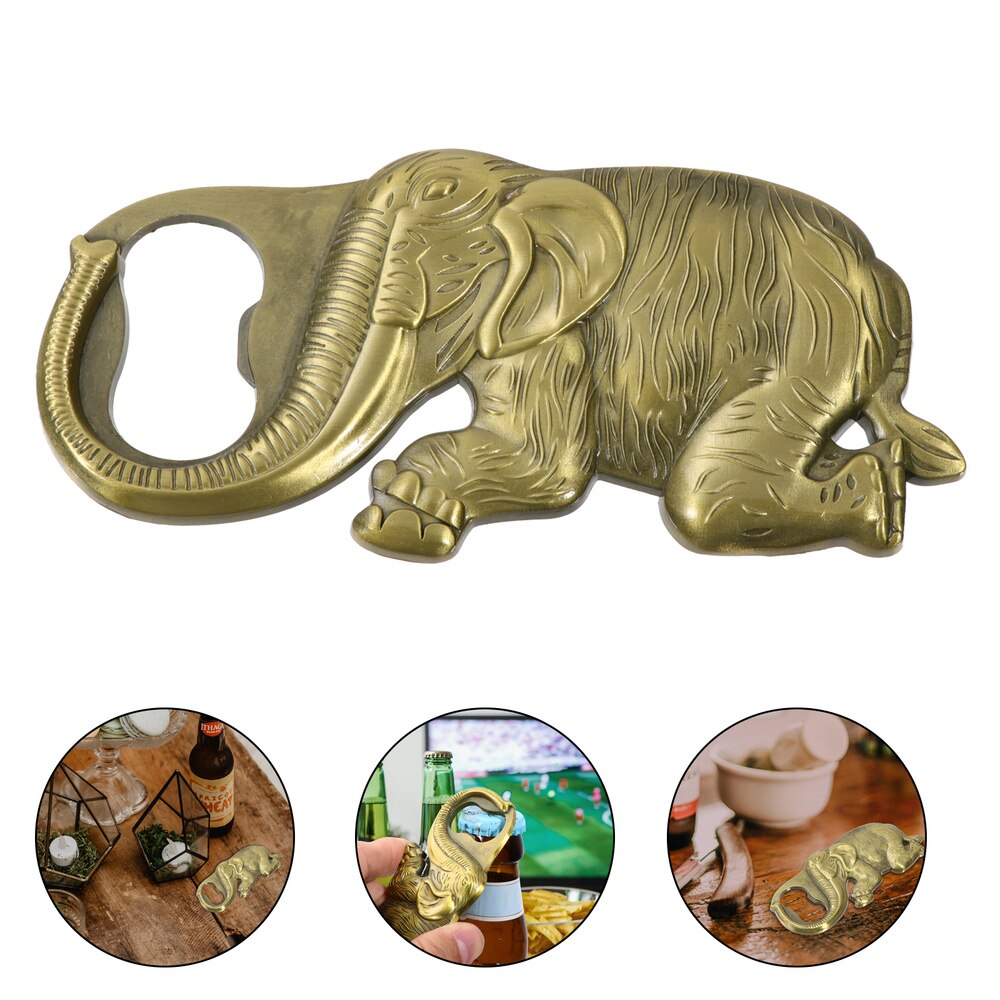Elefant öl flasköppnare födelsedag brud baby shower souvenirer flasköppnare: Gyllene