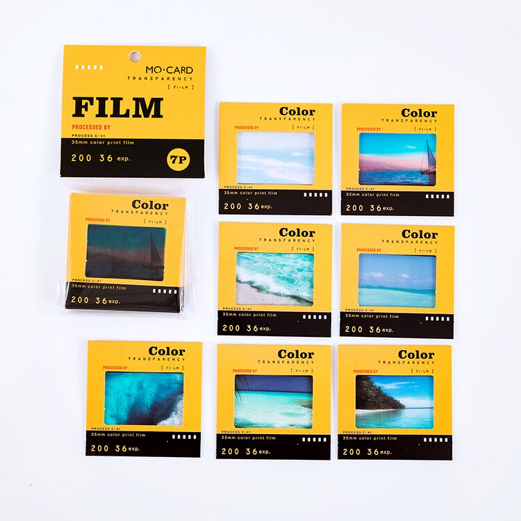 Jianwu 7 ark retro film husdjur collage kort klistermärken dekorationsmaterial gör-det-själv klippbok dagbok telefon album brevpapper: Haibianfengguang