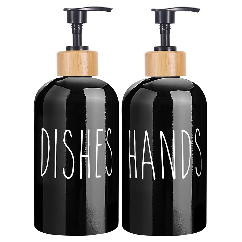 Ensemble distributeur de mains et de vaisselle noir brillant et blanc, caddie de comptoir d'évier de cuisine, organisateur de savon, bouteille avec brosse à récurer: Bronze