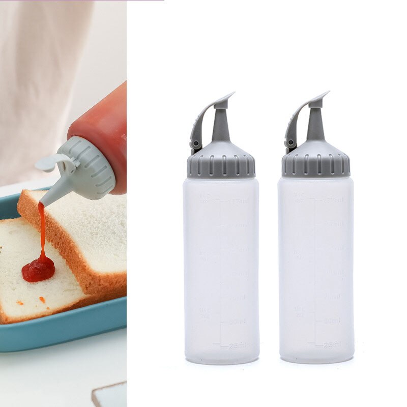 175/350ML Squeeze Condiment Bottles Oil Can Sealing Cap Seasoning Jar Salad Sauce Bottles Ketchup Bottle Kitchen Supplies