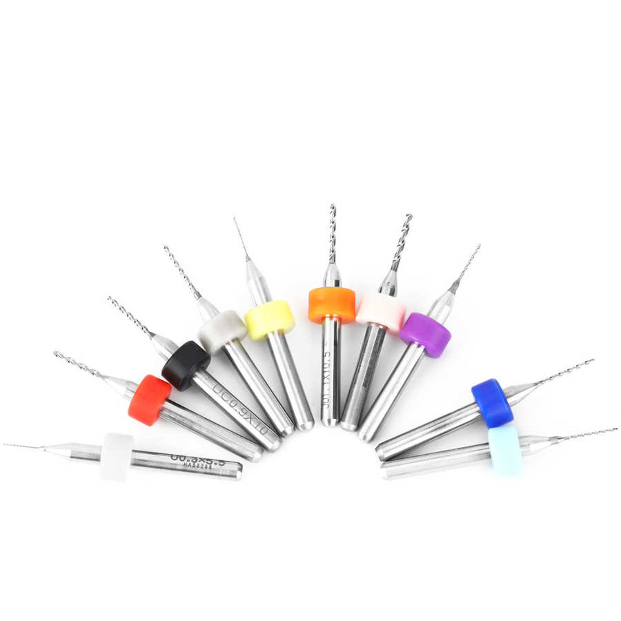 10Pcs/lot Drill Bit Sets CNC Portable 0 3-1 2mm Carbide Micro Drill Bits