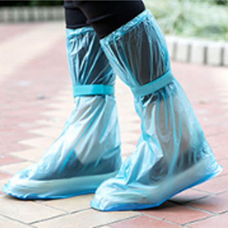 Regntilbehør slip husholdningsartikler bærbare regnskoovertræk regnstøvler vandtætte vandtætte høj støvle: Blå xxl