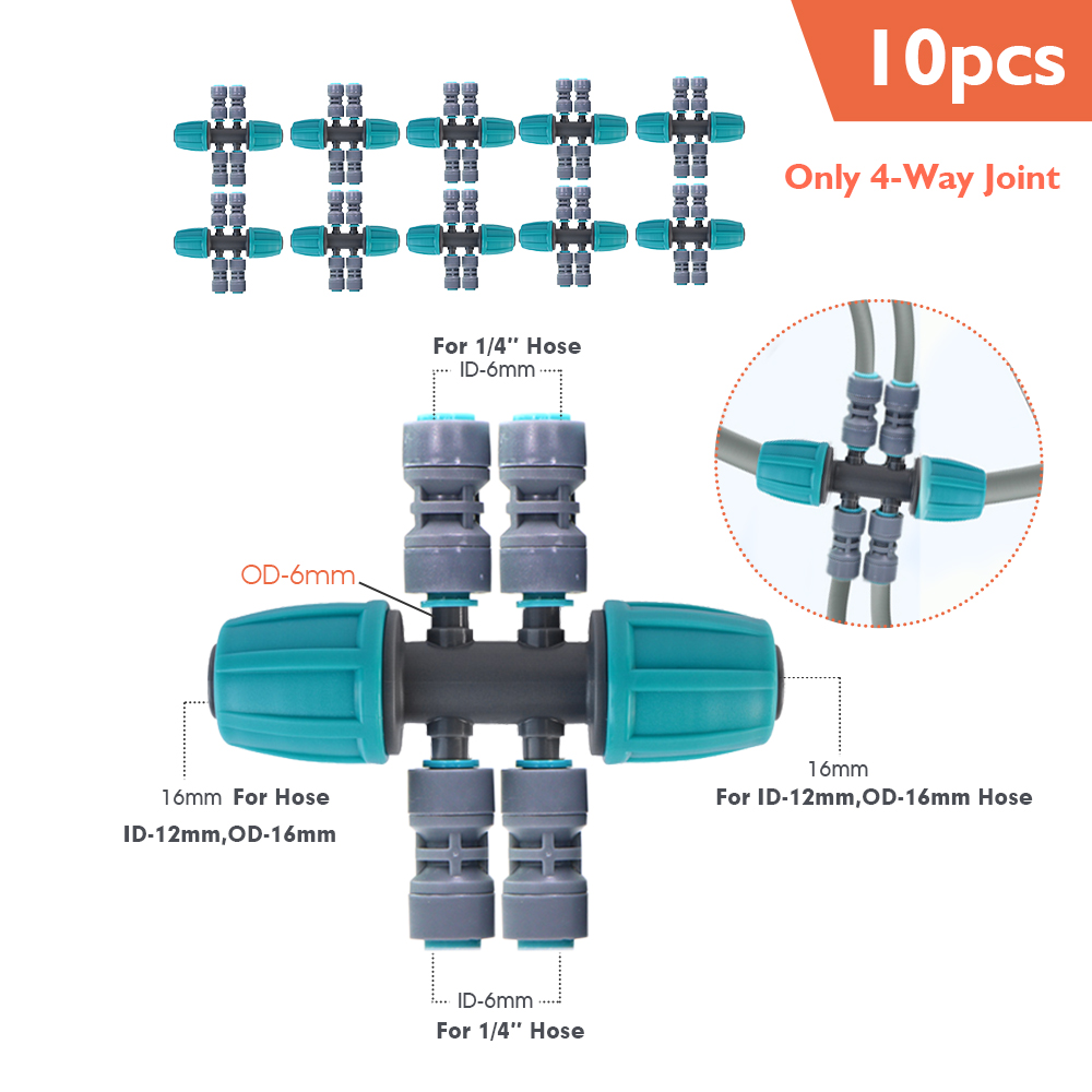 10-60M 13cm Sprinkler Garden Watering Kit 1/2" 1/4" PE Hose Drip Irrigation System 20/40/80/120Dropper Automatic Watering Plants: Chocolate