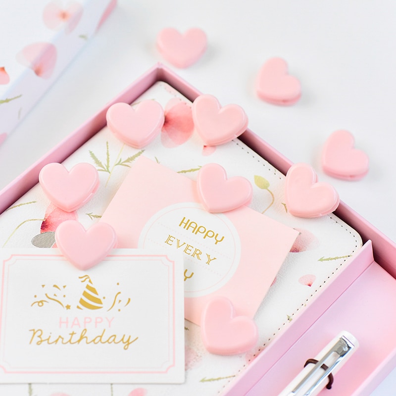 10 pcs Pink love decoration clips Cute Heart paper clip for Memo Photo Wedding Stationery girl Office school supplies A6967