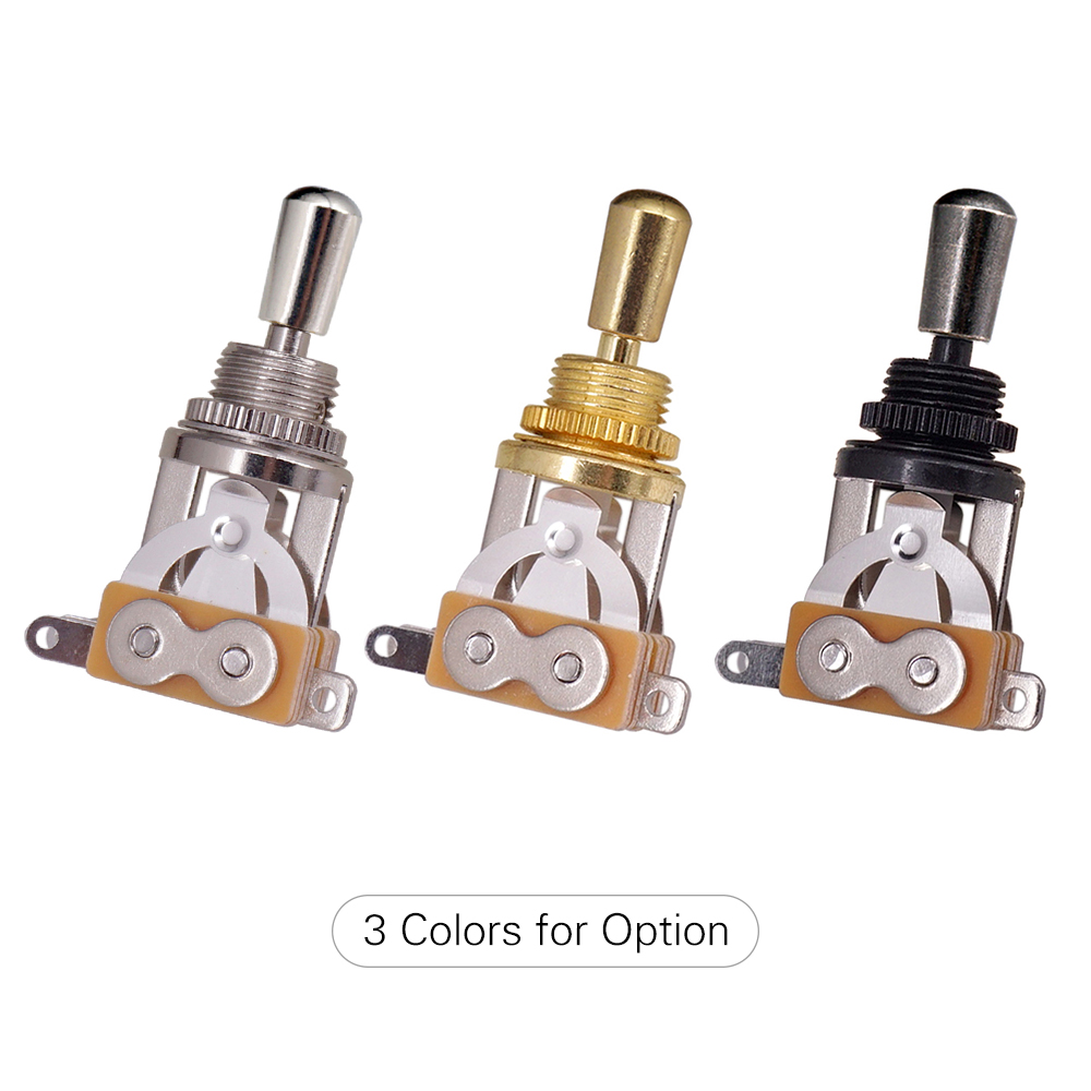 3 Way Short Straight Guitar Toggle Switch Pickup Selector with Brass Hat Compatible with Les Paul LP SG Electric Guitars