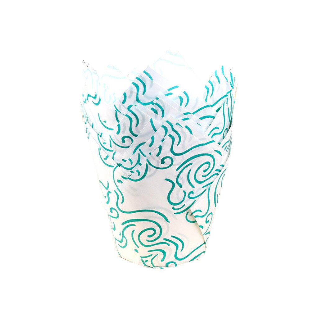Cupcake revêtements tasse papier Tuli cuisson emballage boîte gâteau Muffin tasse boîte maison cuisine cuisson tulipe gâteau tasses: C