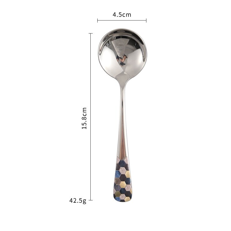 304 Roestvrij Stalen Lepel Keuken Koken Lepel Dessert Accessoires: hexagon
