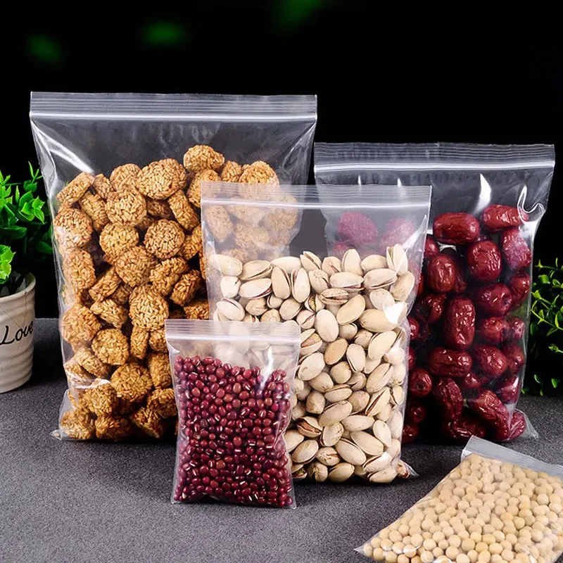 Bolsas transparentes con cremallera para alimentos, joyería, bolsa de almacenamiento al vacío, bolsa de polietileno gruesa y resellable, paquete de organización de cocina, 300/100 Uds.