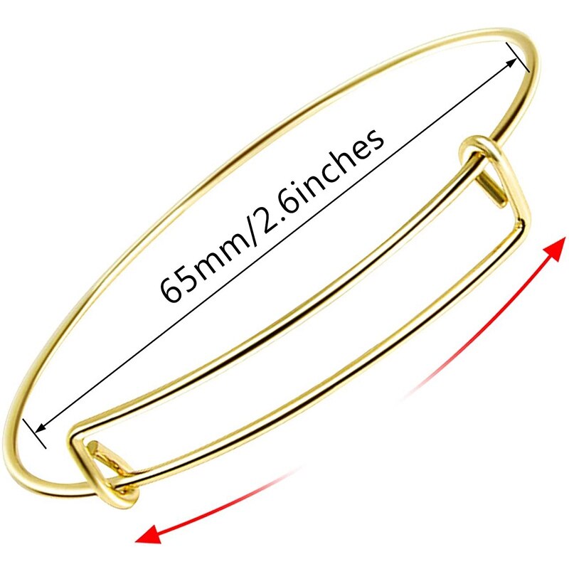 60Pcs Expandable Bangle Bracelets Adjustable Wire Blank Women Bracelets Women