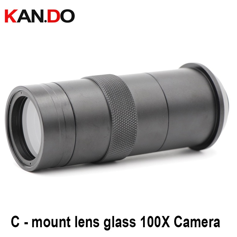 C-Mount Lens Cctv Industrie Microscoop Camera Glas 100X Camera Vergrootglas Vergroting Verstelbare Zoom Oculair Vergrootglas