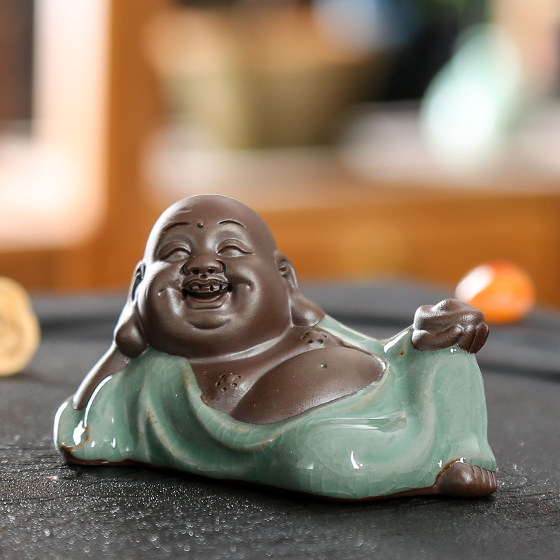 Handgjorda hantverk heminredning kina tur feng shui små ornament skrivbordsdekorationer buddha statyer te husdjur: T1117