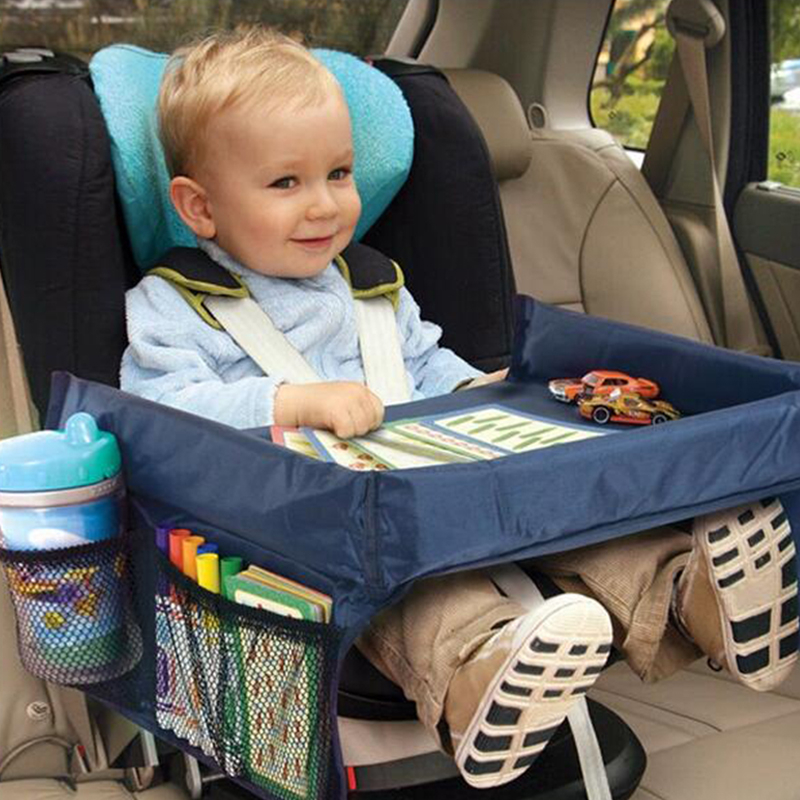 Baby-autozitje Lade Kinderwagen Kinderen Speelgoed Voedsel Water Houder Bureau Waterdicht Kinderen Draagbare Tafel Voor Auto Kind Tafel opslag