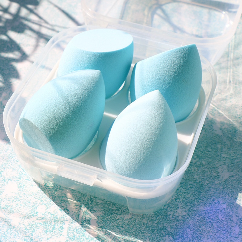 4Pcs/lot Cosmetic Puff Beauty Set Smooth Women Makeup Foundation Soft Sponge Puff Pure Blue Purple Color Beauty Tools