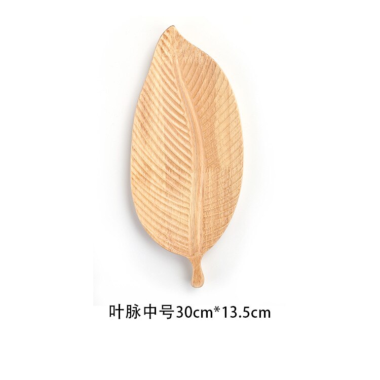 Walnut, oak whole wood plate original handmade leaf plate home snack plate fruit plate Japanese wooden tray tea tray: oak 30x13.5cm