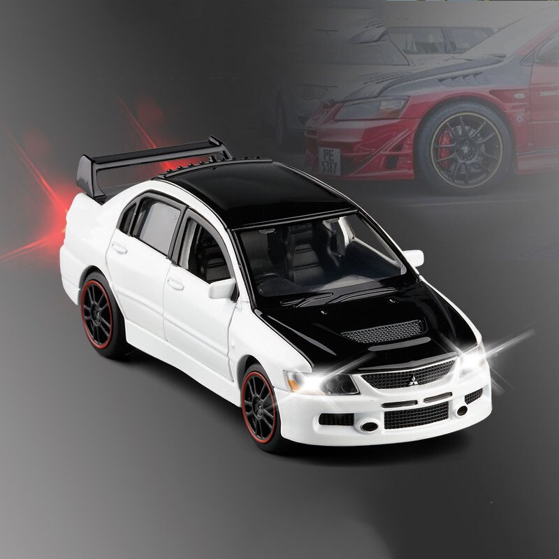 1/32 Mitsubishi EVO 9 IX Sports Cars Toy Alloy Die Cast Metal Casting Sound Light Model Toys Car For Collection: 01