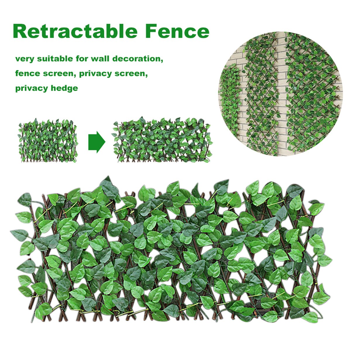 Simulation Garden Fence Environmental Protection Stretchable Decoration Green Home Balcony Wall Supermarket Restaurant Cafe