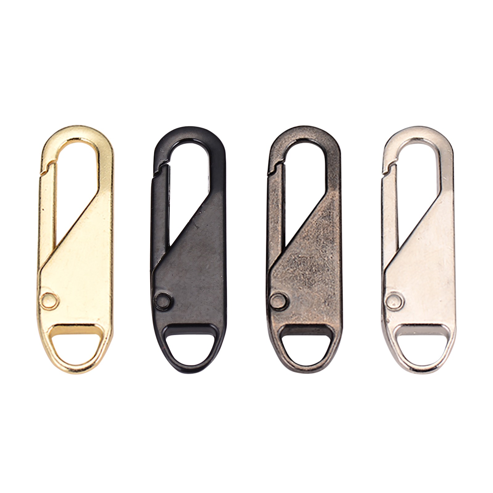4pcs Universal Detachable Zipper Puller Metal Rubber Zipper For Bags Coats And Clothes