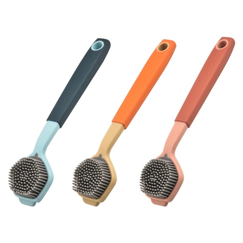 Pannenborstel met handvat, schoonmaakborstel, niet-vieze handen, niet-vette plastic pannenborstel, fornuisborstel, huishoudelijke keukenschoonmaakartikelen