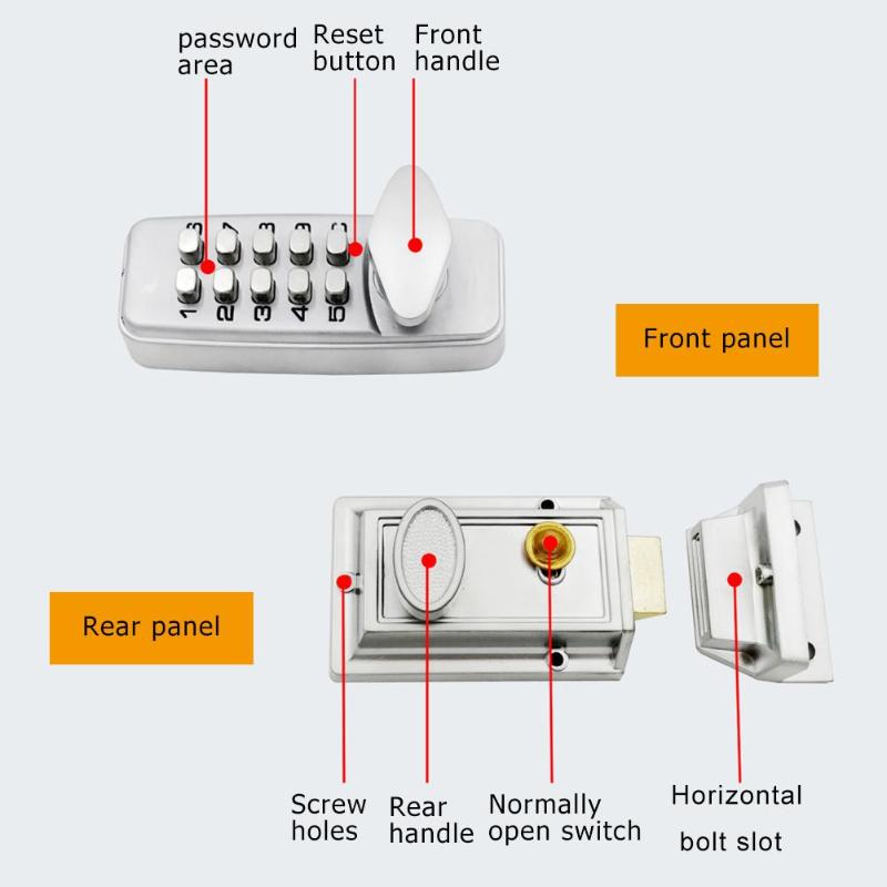 Waterproof Mechanical Digital Password Door Lock Smart Home Push Button Keypad Keyless Entry Code Combination Intelligent Lock