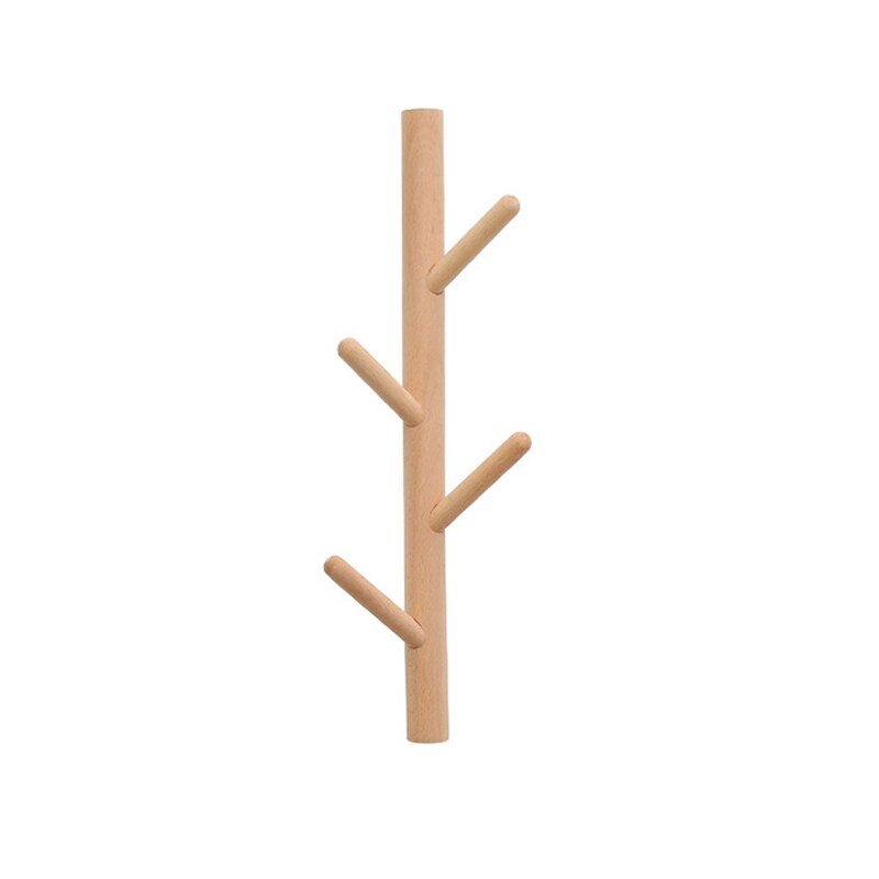 Handcraft Tree Branch Coat Hanger Wood Coat Rack Wall Hanging Hanger Clothes Storage Hat Rack: Style 1