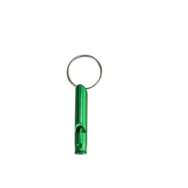 1 PC Aluminum Whistle Keychain Metal Survival Whistle Outdoor Training Dog Training Colorful High Frequency Sound Wave Whistle